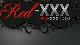 Redhead Babe Uses Glass Dildo