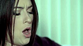 jamming his cock down lacey channing's pussy and throat