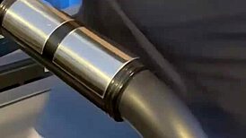 After workout hot girl in crowded bathroom muff diving orgasm 😍