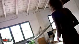 feeling the rush as skinny french blonde milf gets assfucked for cash in warehouse