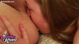 18 year old teen 18+ rims a lucky guy in bedroom with cum covered blowjob