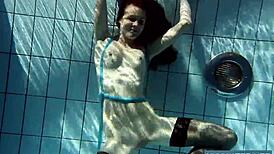 hot hungarian teen 18+ fucks underwater in pool