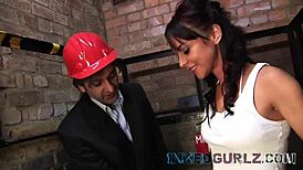 Tattooed Tits Brunette Babe From Inked Gurlz Gets Fucked In Elevator.