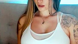 Tattooed Babe Goes Crazy With Webcam Masturbation And Fingering.