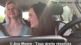 Defi Inconnu - Première Fois Pour Ce Mec Chanceux Qui Se Fait Sucer Par 2 Filles On Lui Vide Les Couilles Sur Le Bord Dune Route