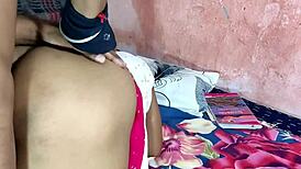 Father-in-law catches daughter-in-law from behind, rubbing her ass and fucking her in doggy and spoon positions