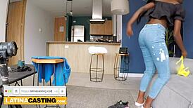 Amateur ebony latina gets rough anal from hung producer