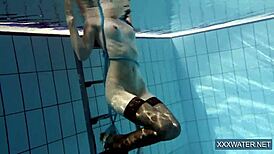 hot hungarian teen 18+ fucks underwater in pool