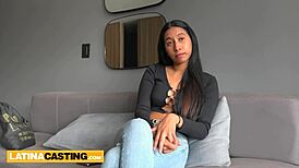 I feel so turned on watching this slim Colombian teen in red lingerie riding that thick dick roughly.