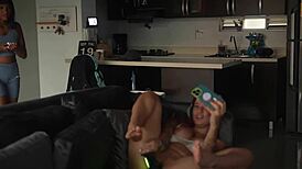 Roommate Seduced After Virtual Sex with Boyfriend