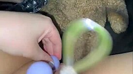 Saudi teen 18+ fucks glass dildo in LA