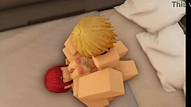 Denji and Makima engage in deepthroat sex on Roblox.