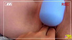 Girls aroused by vibrator in lesbian sex