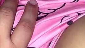 Stepfather gets aroused by pajamas and climaxes on bed