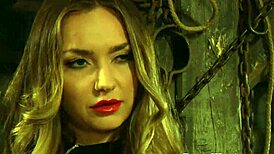 Pale White Big Boobs Lesbian Slave Moans from Fingering!