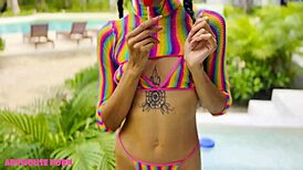 Petite latina loves sucking and ahegao sex