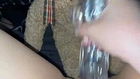 Saudi teen 18+ fucks glass dildo in LA