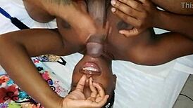 Canadian Ebony Slut Deepthroats Monster Cock and Swallows Cumload