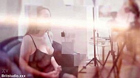 two redhead students in uniforms share a kiss and explore