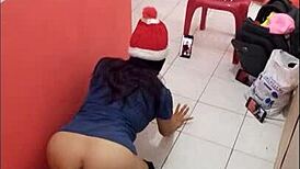 nurse shows ass in hospital corridor on christmas eve