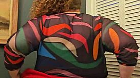 Horny Bbw Secretary Flashes Big Tits And Panties