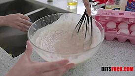 Three Teen 18+ Hot Girls Bake & Shake Their Booty For Master