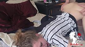 Blonde Milf Engages in Uncensored Foreplay and Doggystyle Creampie Before Big Game