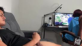 i feel thrilled catching him jerking big cock