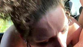 busty petite hooker cheats outdoors