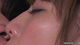 Japanese Brunette Girl Fu Sazanami With Shaved Pussy In Uniform Masturbates With Guy Uncensored