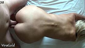 Blonde Jessi Gold Gets Morning Fuck In Doggystyle And Missionary With Cum On Ass From Couple Sex