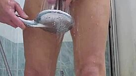 Masturbating with shower head