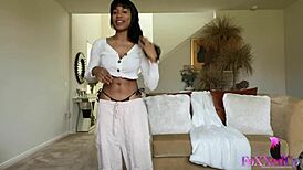 Jenna Foxx flirts while stripping down seductively