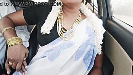 Indian bhabi in car with dirty talks and tits 😈