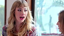 lesbian teen 18+ tribs milf in wild scissoring session with intense fingering and first-time passion!