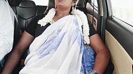Indian bhabi in car with dirty talks and tits 😈