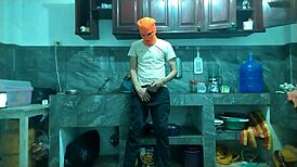 25-Year-Old Man Masturbates In Kitchen From Flaccid To Erect