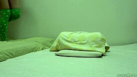 I spread my legs wide and start dildo masturbating in socks... oh wait, shorts too