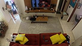 Hot Wife Recognized By Delivery Man, Allows Sucking On Living Room Sofa.