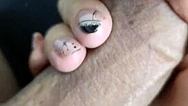 10 inch toy playing with her pussy in close-up part 1.