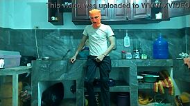 25-Year-Old Man Masturbates In Kitchen From Flaccid To Erect