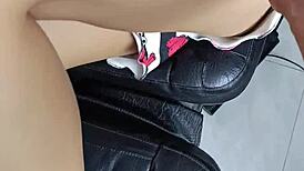 10 inch toy playing with her pussy in close-up part 1.