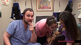 Behind the Scenes at Tampa University Entrance Physical with Kitty Catherine in Latex Gloves