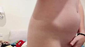 Young Pale Teen With Braces Masturbates Her Pink Pussy