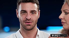 Victoria Rey says, 'Fuck me doggystyle while I hold my husband's hand, you old stud.'