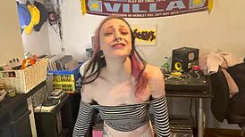 petite goth rokky horror wets herself and sucks monster cock 😈