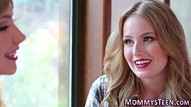 lesbian teen 18+ tribs milf in wild scissoring session with intense fingering and first-time passion!