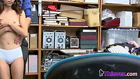 Jasmine's caught shoplifting and taken for a hard banging!