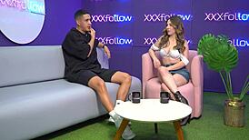Hot Interview Turns Wild Threesome With Latina Milf