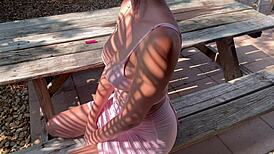 italian milf artemisia love flaunts big tits outside in tight dress while feeling horny